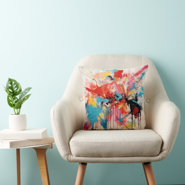 Coussin Couleurs d'art Abstraites (Chaise)