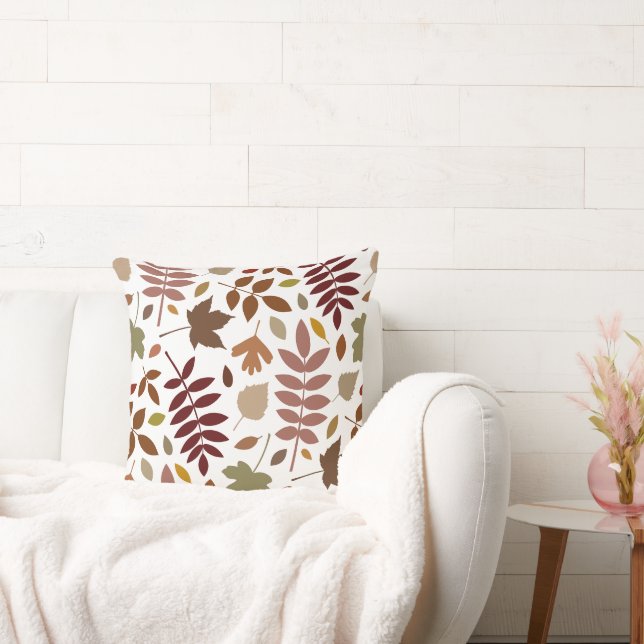 Coussin Couleurs d'automne en blanc pour les Feuilles tomb (Canapé)