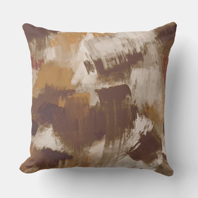 Coussin Couleurs de café Abstraites Paint Strokes (Recto)