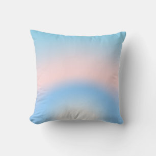 Coussin Couleurs de dégradé radial bleu pastel et rose