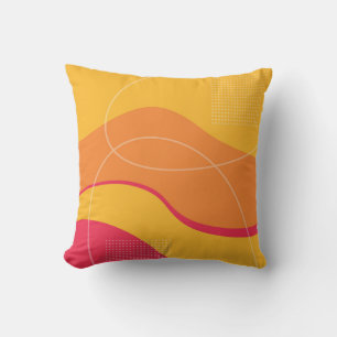 Coussin Couleurs de Jaune et rose Art Abstrait Design