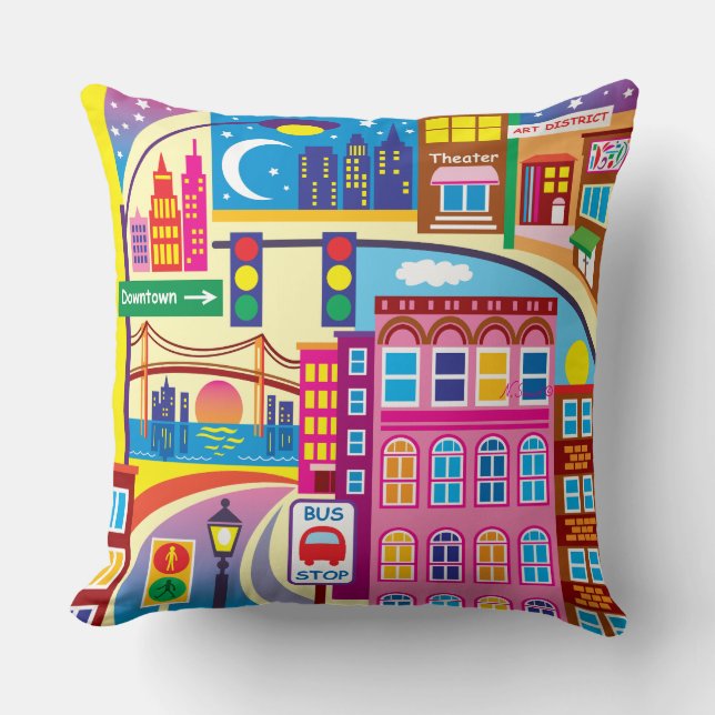 Coussin Couleurs de la ville (Recto)