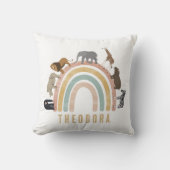 Coussin Couleurs de terre Aquarelle Arc-en-ciel Animaux de (Recto)