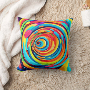Coussin Couleurs de torsion dans le tunnel psychédélique