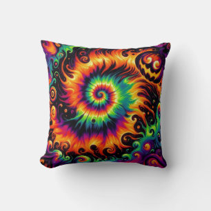 Coussin Couleurs d'Halloween et Citrouille amusant teint C