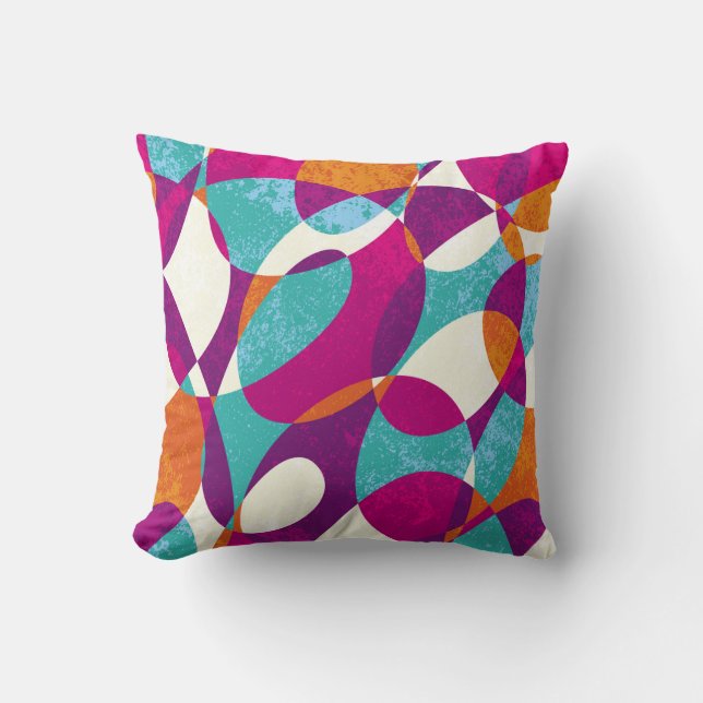 Coussin Couleurs diverses, collection motif vintage. (Recto)