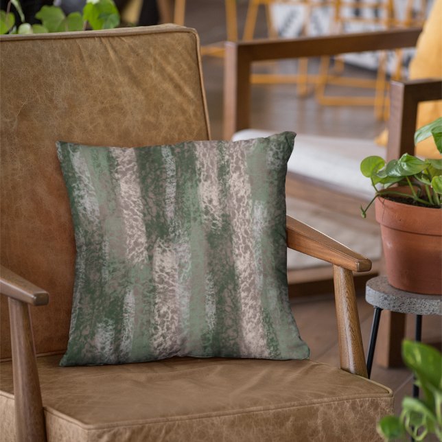 Coussin Couleurs douces Abstraites gris beige vert (Créateur téléchargé)