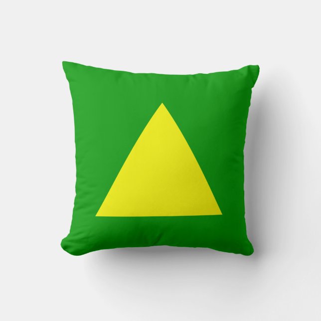 Coussin Couleurs du triangle - Jaune et vert de l'herbe (Recto)