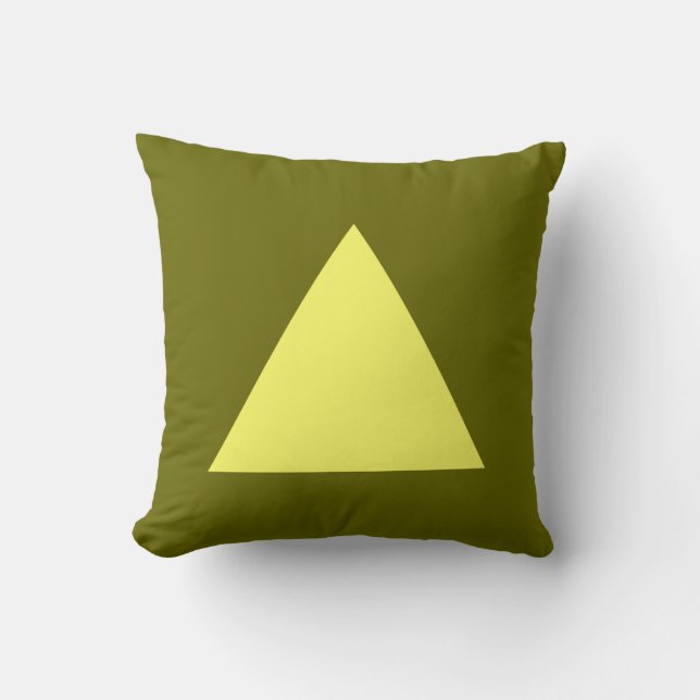 Coussin Couleurs du triangle - Jaune Lt sur Olive Dp (Recto)