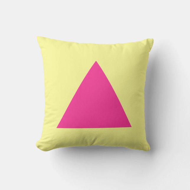 Coussin Couleurs du triangle - Rose chaud avec Chalk Jaune (Recto)