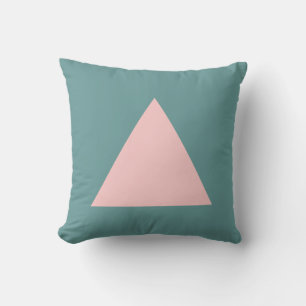 Coussin Couleurs du triangle - rose pâle et vert océan