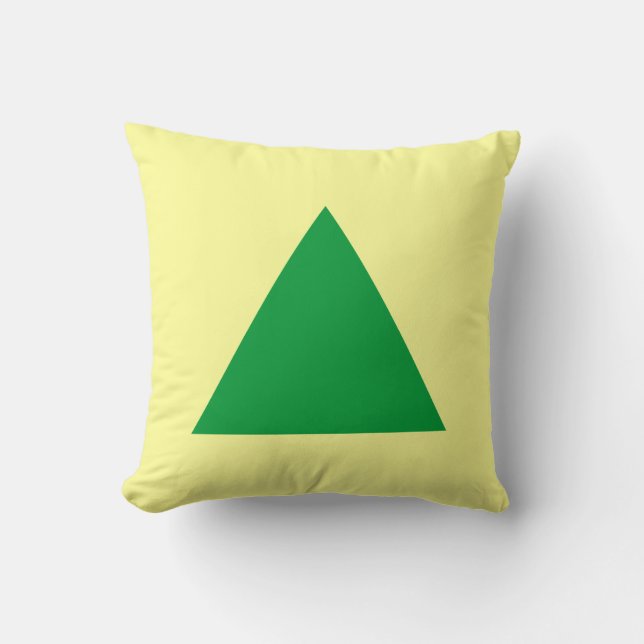 Coussin Couleurs du triangle - Vert laiton et Jaune clair (Recto)