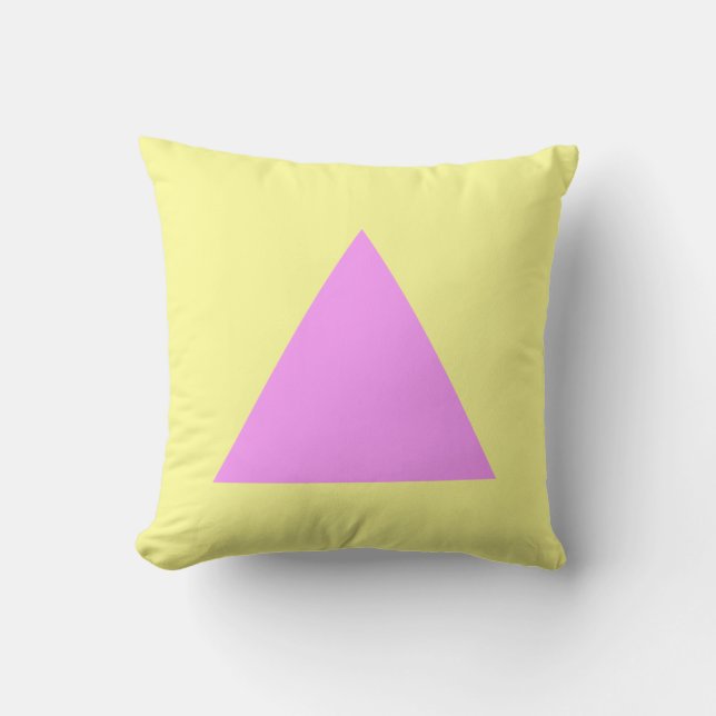 Coussin Couleurs du triangle - Violet gauche sur Chalk Jau (Recto)