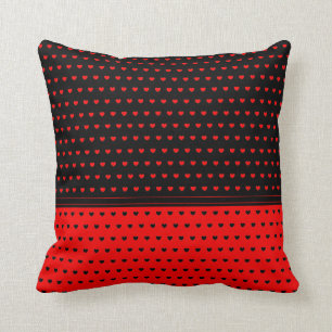 Coussin Couleurs Frappantes Motif Des Coeurs Rouge Et Noir