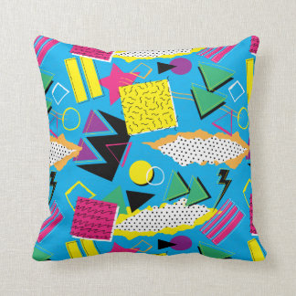 Coussin Couleurs lumineuses de 80s Memphis d'abrégé sur