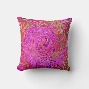 Coussin Couleurs marbrées roses chaudes Abstrait torse rét