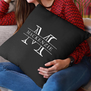 Coussin Couleurs modifiables Nom de bordure classique Mono