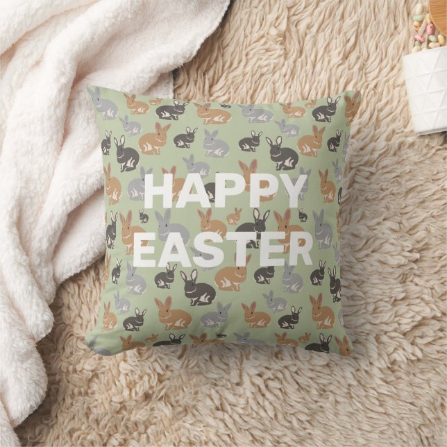 Coussin Couleurs neutres du Motif de lapin mignonne Bonne  (Couverture)