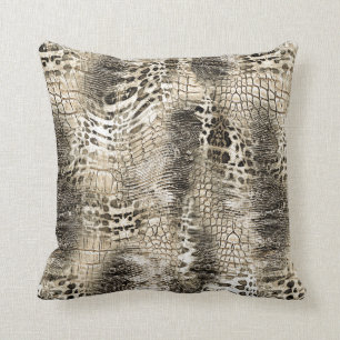 Coussin Couleurs neutres Poster de animal Snakeskin exotiq