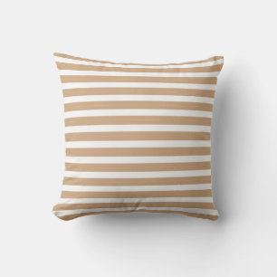 Coussin Couleurs neutres rayures café et crème