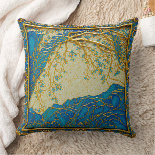 Coussin Couleurs Or Turquoise Lapis des Alpes françaises