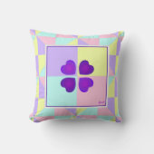 Coussin Couleurs pastel & coeurs violets battre (Recto)