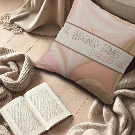 Coussin Couleurs pastel personnalisées Nom Date Inspiratio