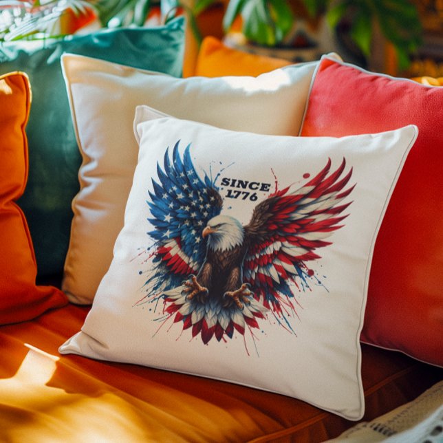 Coussin Couleurs patriotiques Amérique Aigle gras (Créateur téléchargé)