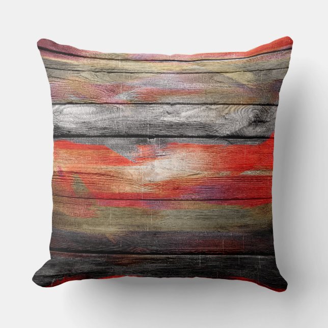 Coussin Couleurs peintes Bois Look #6 (Recto)