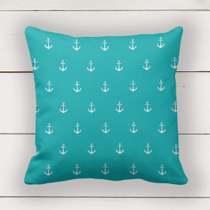 Coussin Couleurs personnalisées Ancre blanc marine