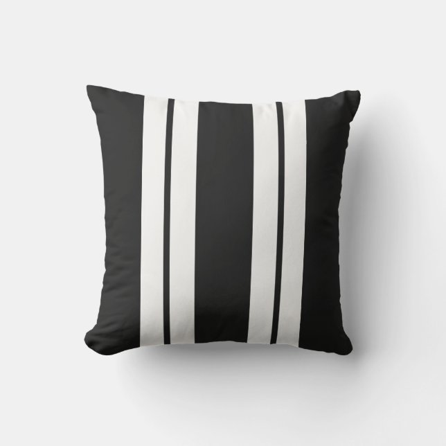 Coussin Couleurs personnalisées Bande noire et blanche (Recto)