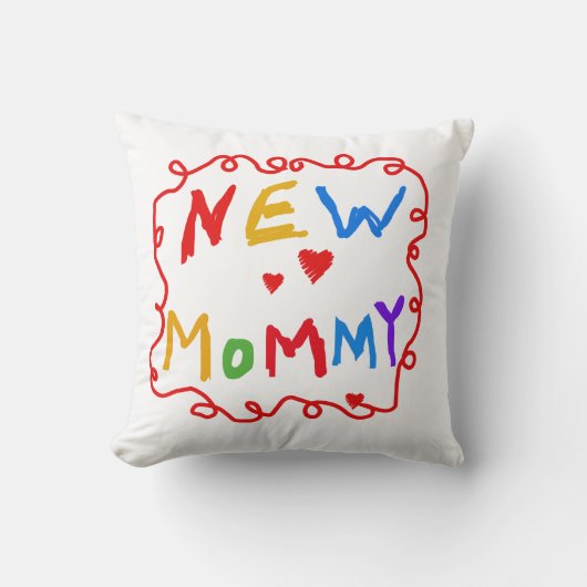 Coussin Couleurs primaires Texte Nouveaux cadeaux maman (Recto)