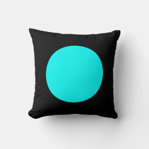 Coussin Couleurs rondes - Cyan et noir