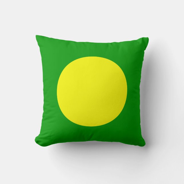 Coussin Couleurs rondes - Jaune et vert laiton (Recto)