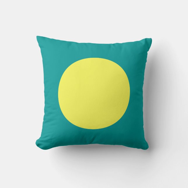 Coussin Couleurs rondes - Lt Jaune et Vert Océan (Recto)
