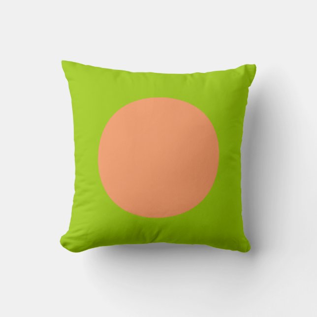 Coussin Couleurs rondes - Pêche et vert martien (Recto)