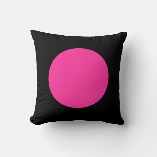 Coussin Couleurs rondes - Roses chaudes et Noires (Recto)