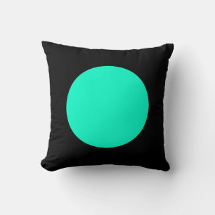 Coussin Couleurs rondes - Turquoise et Noir