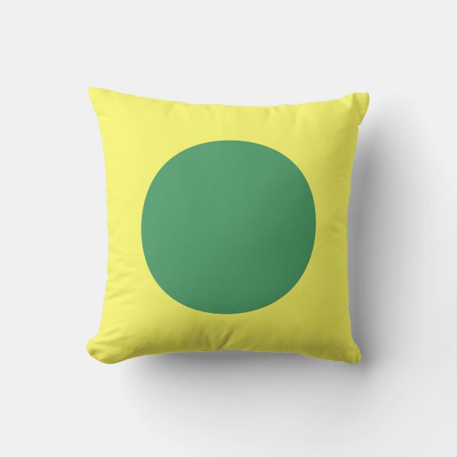 Coussin Couleurs rondes - Vert de l'Armée et Jaune clair (Recto)