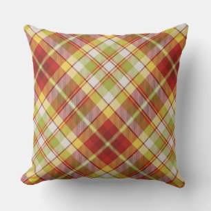 Coussin Couleurs rouges, jaunes, vertes et blanches Plaid