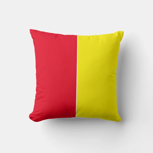 Coussin Couleurs simples jaunes et rouges (Recto)