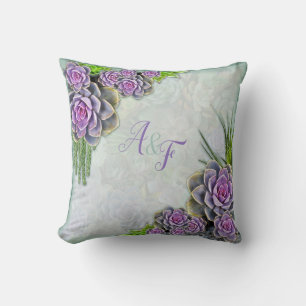 Coussin Couleurs Succulentes de mer Vert, Violet Mariage C