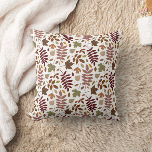 Coussin Couleurs tombées du Motif Feuille tombées sur blan