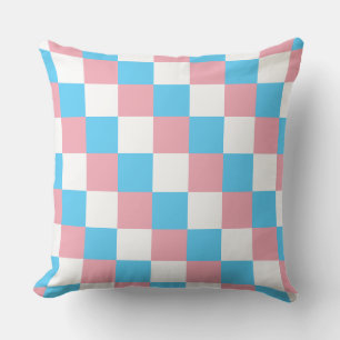 Coussin Couleurs transgenres à damiers motif lancer l'orei