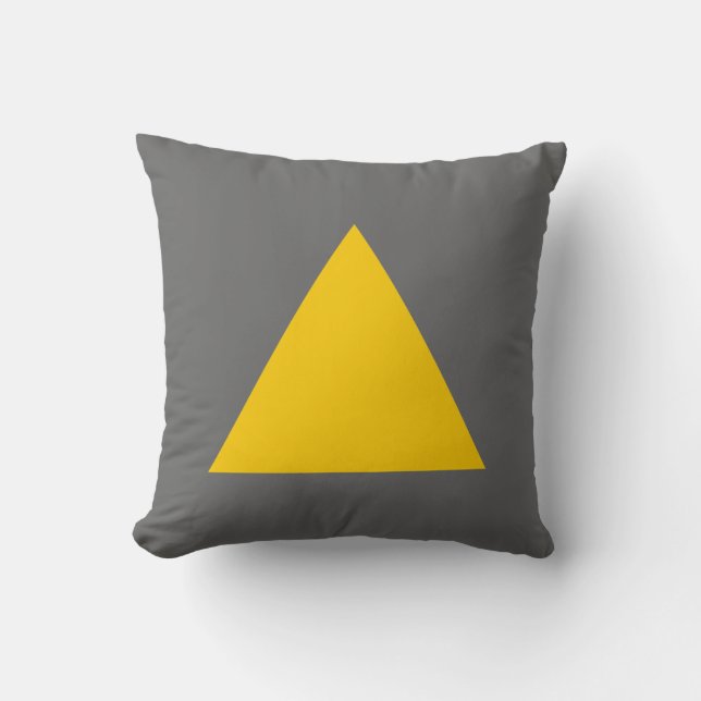 Coussin Couleurs triangles - Ambre et gris (Recto)