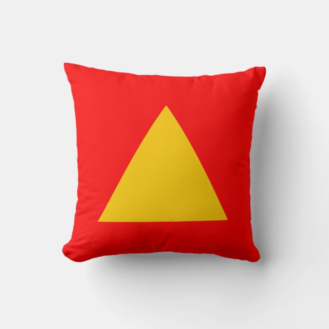 Coussin Couleurs triangles - Ambre et rouge (Recto)