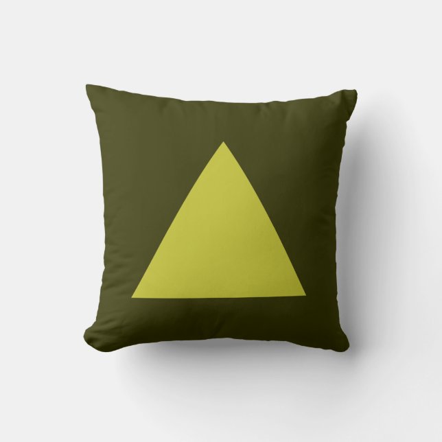 Coussin Couleurs triangles - Banane sur Dk Olive (Recto)