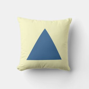 Coussin Couleurs triangles - bleu désert et jaune pâle