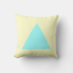 Coussin Couleurs triangles - Bleu glace et Jaune clair