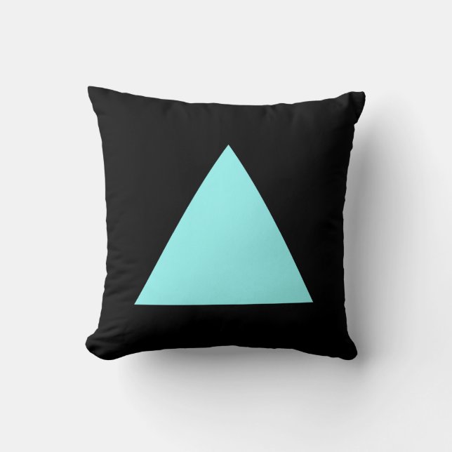 Coussin Couleurs triangles - Bleu glace et noir (Recto)
